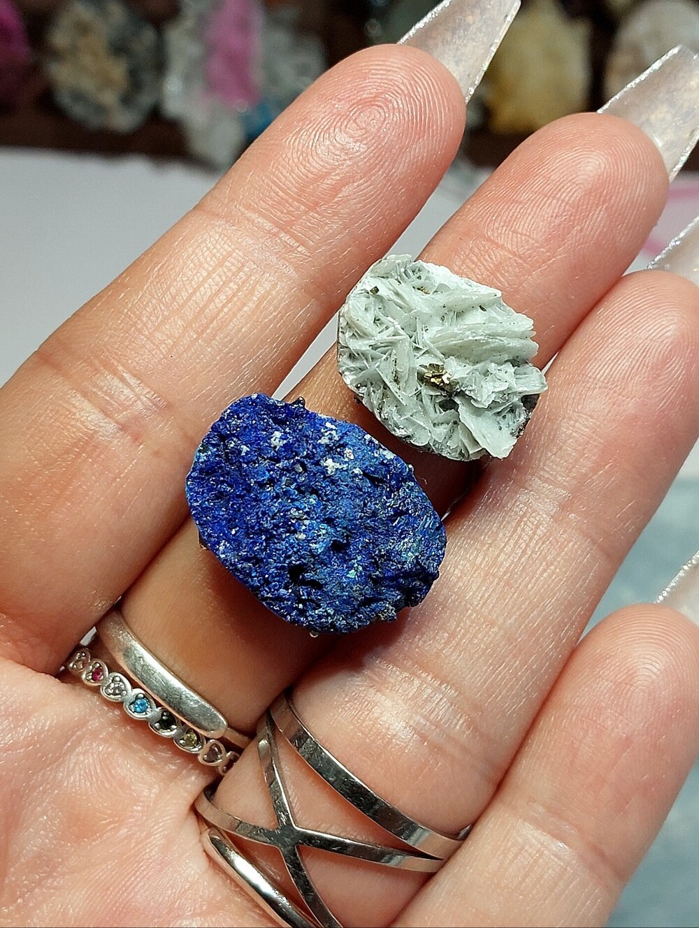 ⚒️ Barite/Pyrite & Azurite Duel Specimen Copper Ring